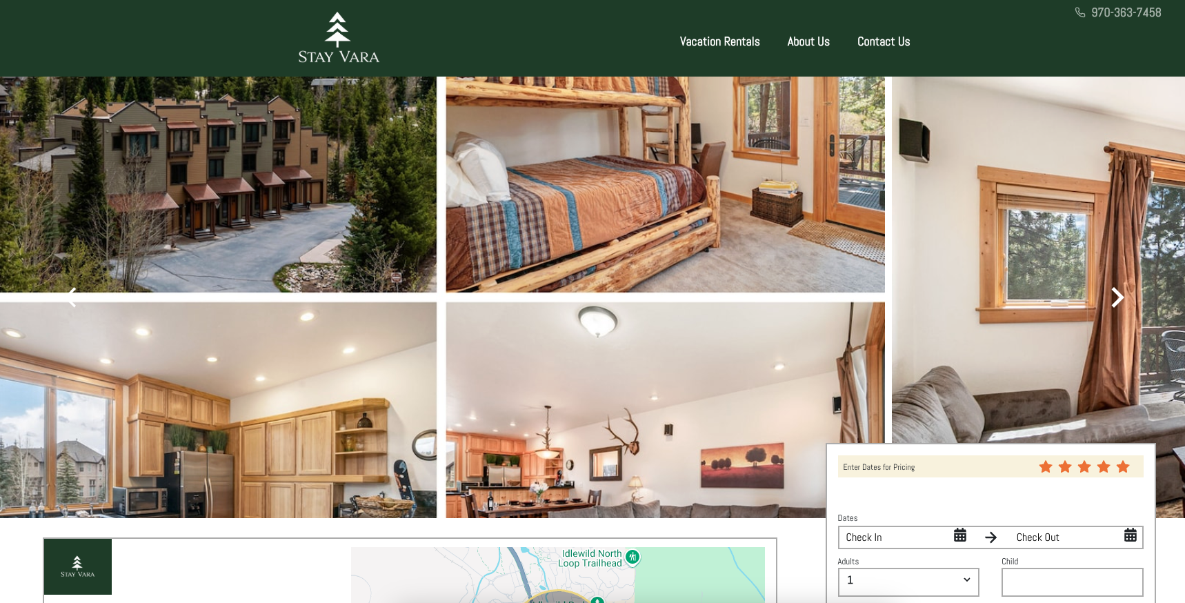 Stay Vara direct booking site — property photo gallery